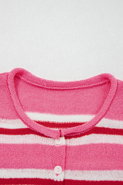 ~PREORDER~ Pink Peppermint Stripe Button Cardigan ~PREORDER~