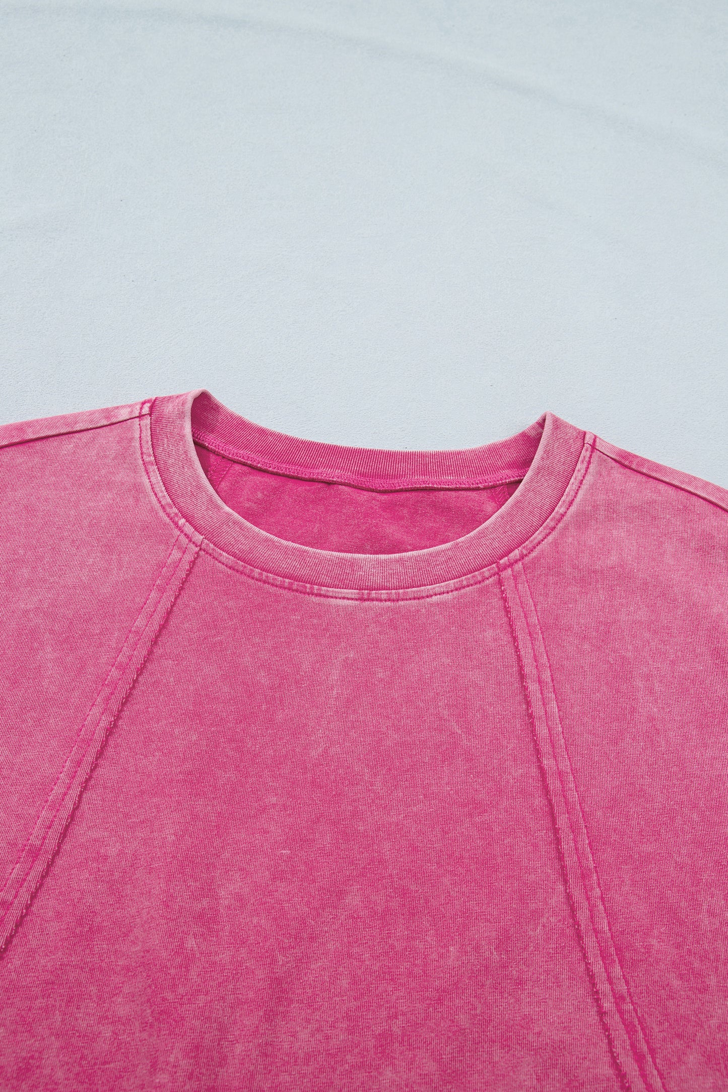 ~PREORDER ~ Pink Mineral Wash Lace Trim Cap Sleeve Top ~PREORDER ~