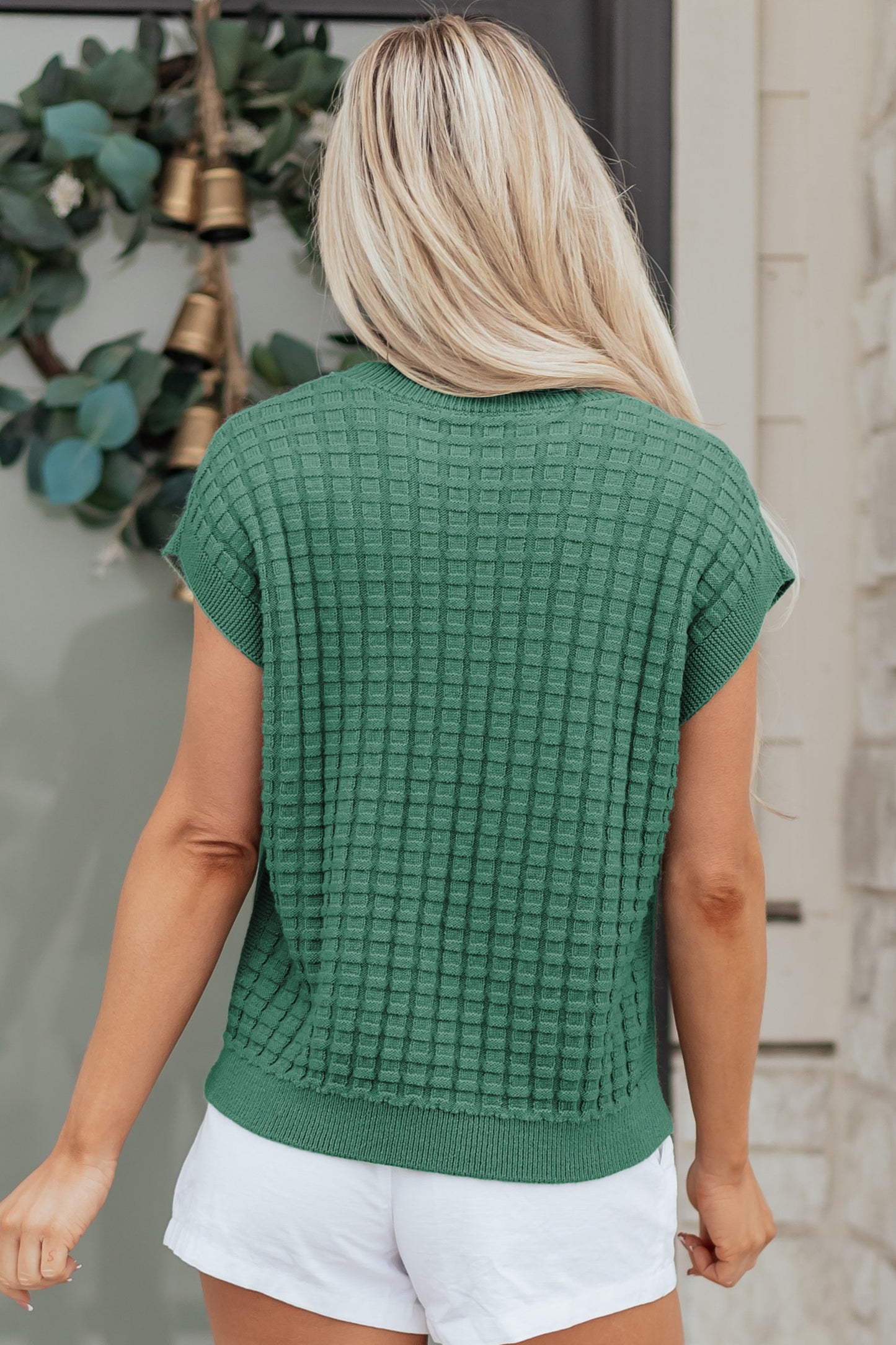 Everyday Texture Short Sleeve Sweater – Mist Green 💚