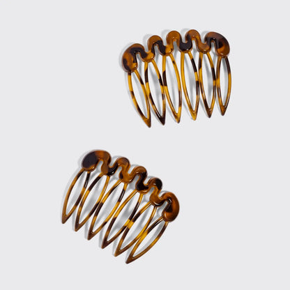Kitsch Recycled Plastic French Hair Combs 2-Piece Set | Tortoise