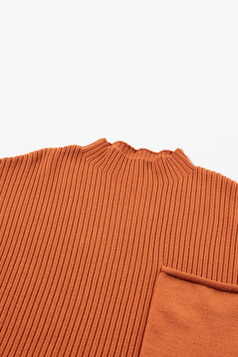 ~PREORDER~ Golden Hour Ribbed Mock Neck Pocket Sweater Top ~PREORDER~