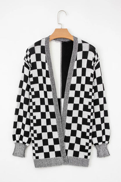 🖤 Checkmate Chic Checkered Cardigan