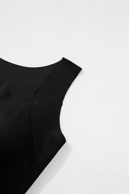 ~PREORDER ~ Solid Color Wide Strap Splicing Athleisure Tank Top ~PREORDER ~