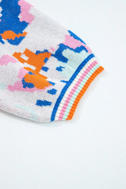 🎨 Color Splash Abstract Knit Sweater