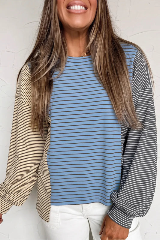 ~PREORDER~ Blue Sky Colorblock Stripe Pullover ~PREORDER~