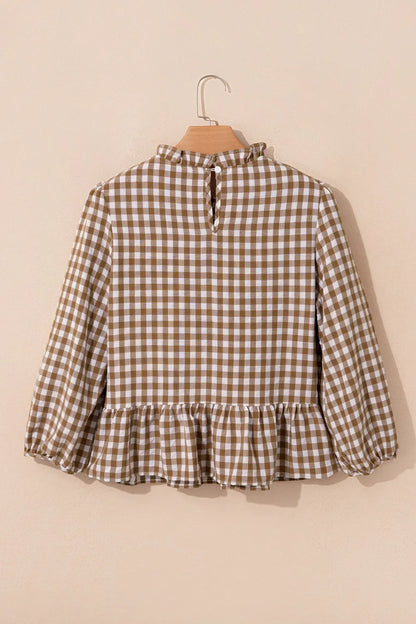 ~PREORDER~ Sweet on Gingham Shirred Peplum Top ~PREORDER~