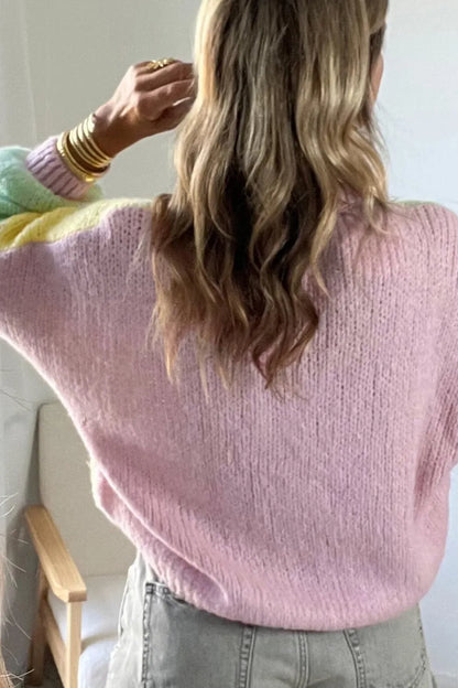 ~PREORDER~ Pastel Pop Color Block Button Cardigan ~PREORDER~