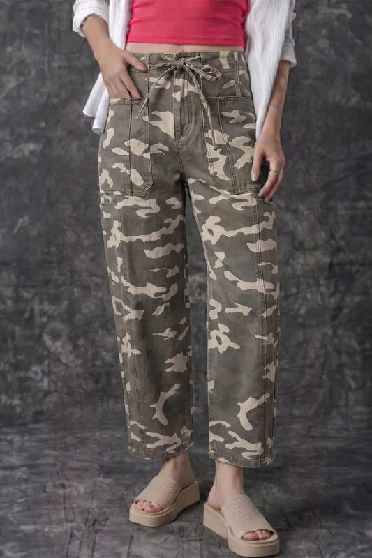 ~PREORDER~ Olive Camo Drawstring Barrel Jeans ~PREORDER~