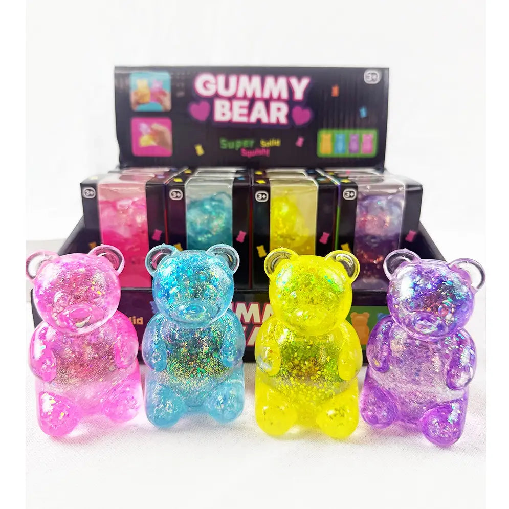 Glitter Gummy Bear Squishy | Sparkly Jelly Sensory Toy