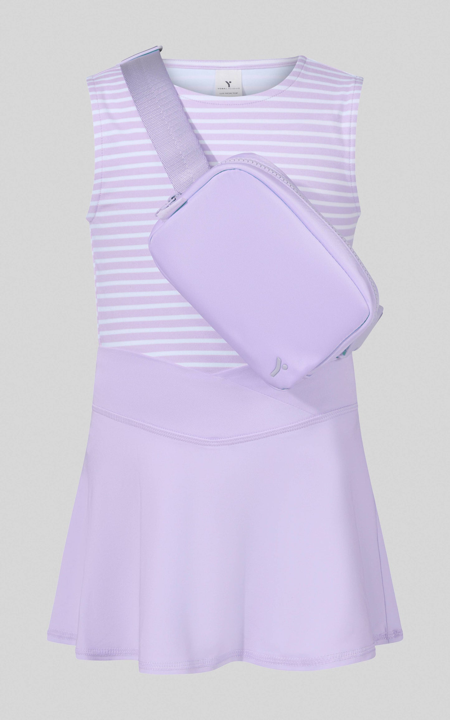 Little Girls Tank, Crossover Skort & Fanny Bag Set | 3-Piece Boutique Outfit