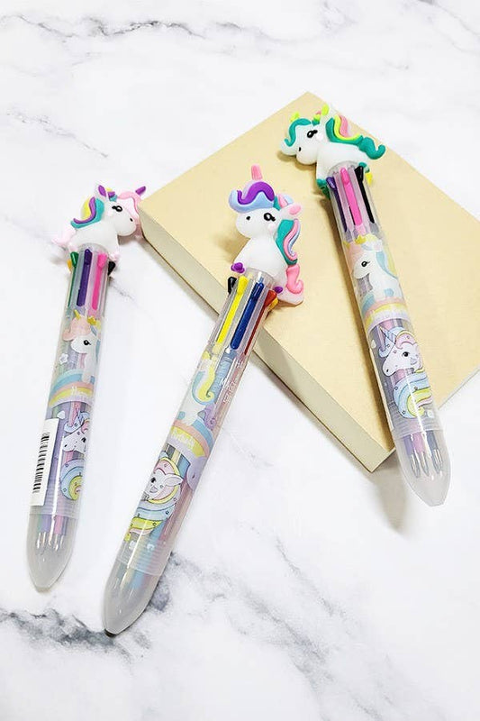 8 Multi Color Unicorn Pen