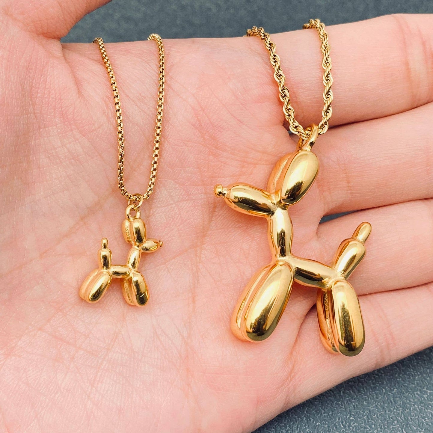 Balloon Dog 18K Gold-plated Stainless Steel Necklace - FGS