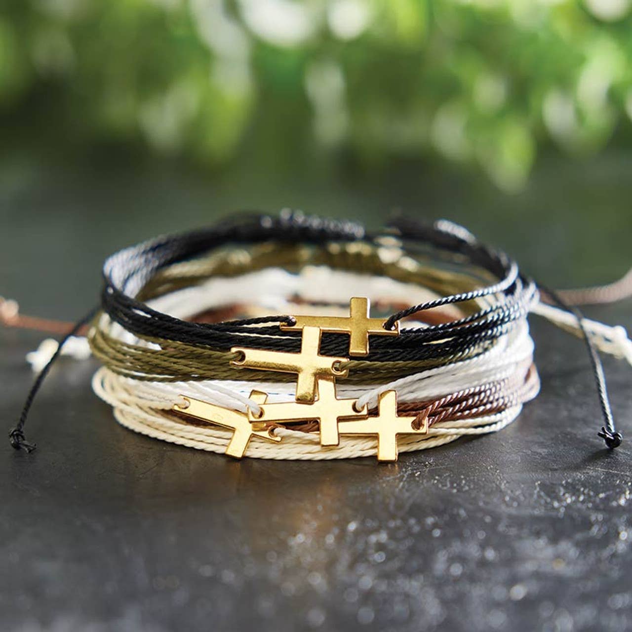 Faithful Findings Cross Woven Bracelet | Adjustable Multi-Color Faith Bracelet