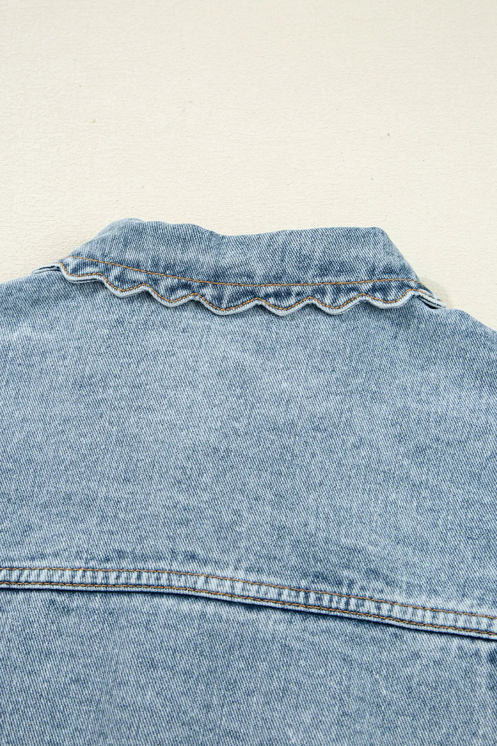Scalloped Detail Denim Jacket