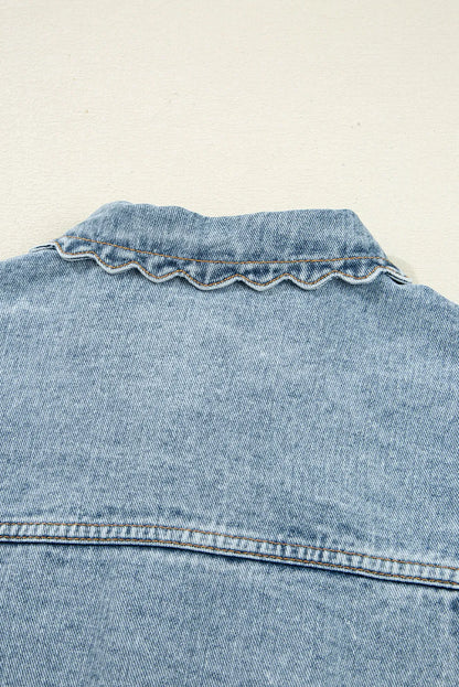 Scalloped Detail Denim Jacket