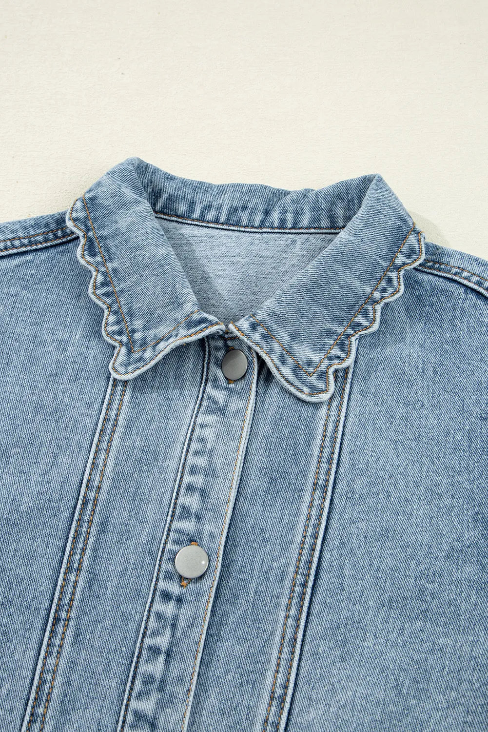 Scalloped Detail Denim Jacket