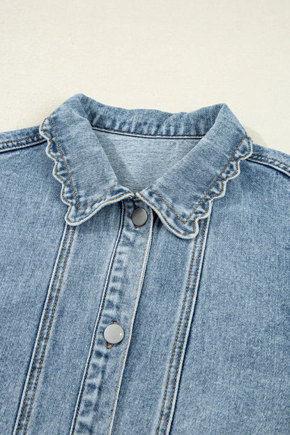 Scalloped Detail Denim Jacket