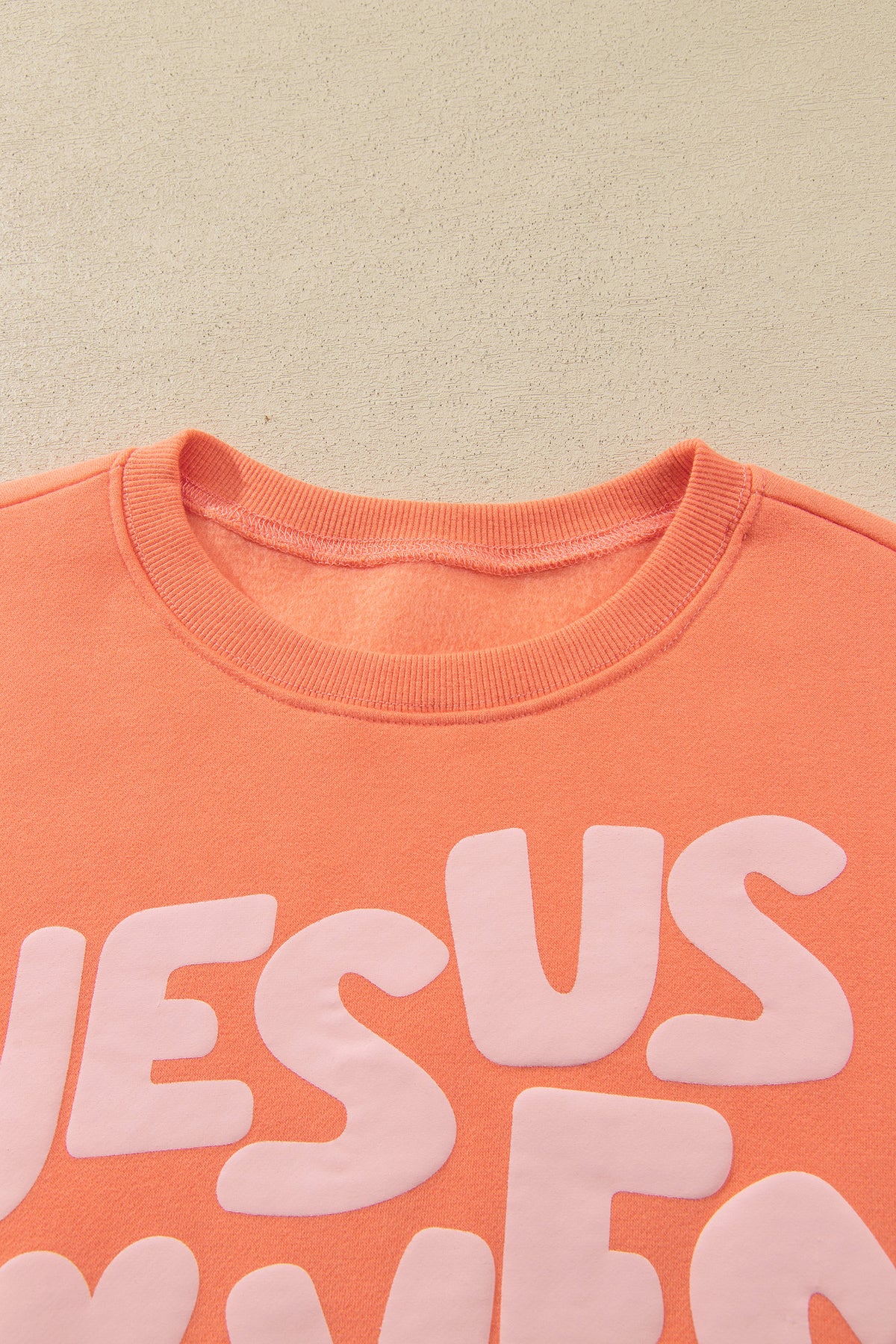 Loved Beyond Measure Sweatshirt | Jesus Loves You Puffy Letter Graphic Crewneck