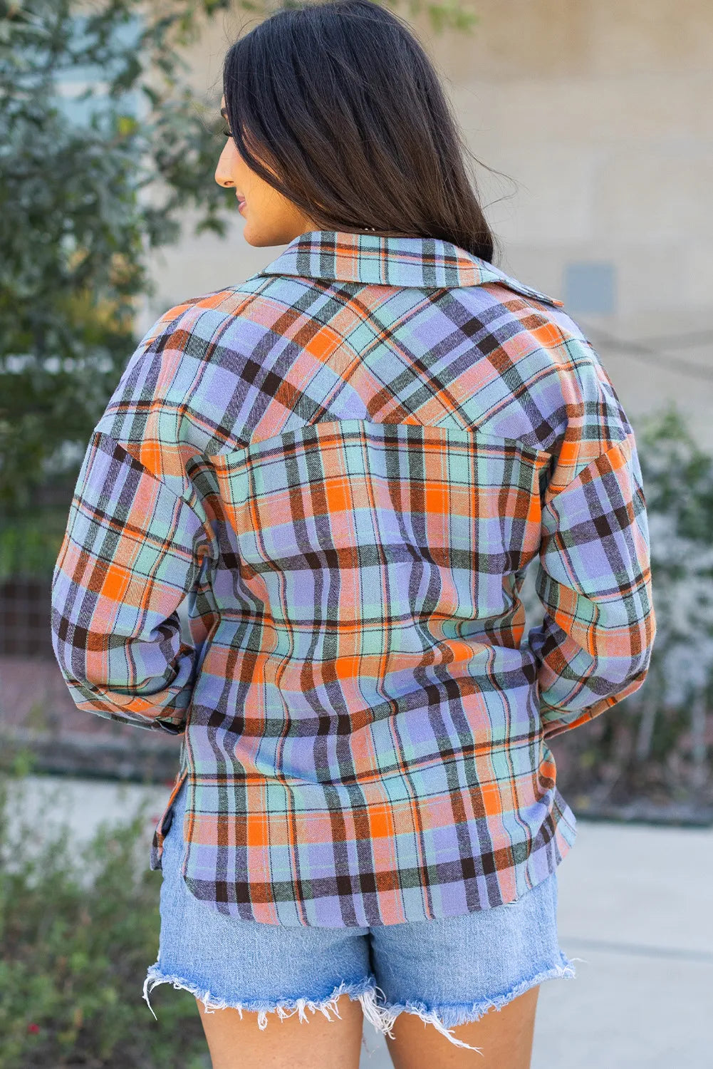 ~PREORDER~ Sunset Plaid Oversized Button Up Shirt ~PREORDER~