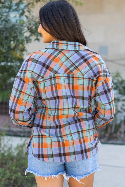 ~PREORDER~ Sunset Plaid Oversized Button Up Shirt ~PREORDER~