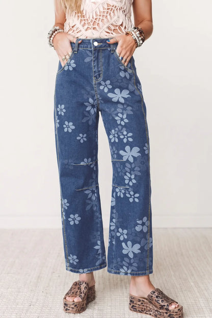 ~PREORDER~ Blue Meadow Floral Wide Leg Jeans ~PREORDER~