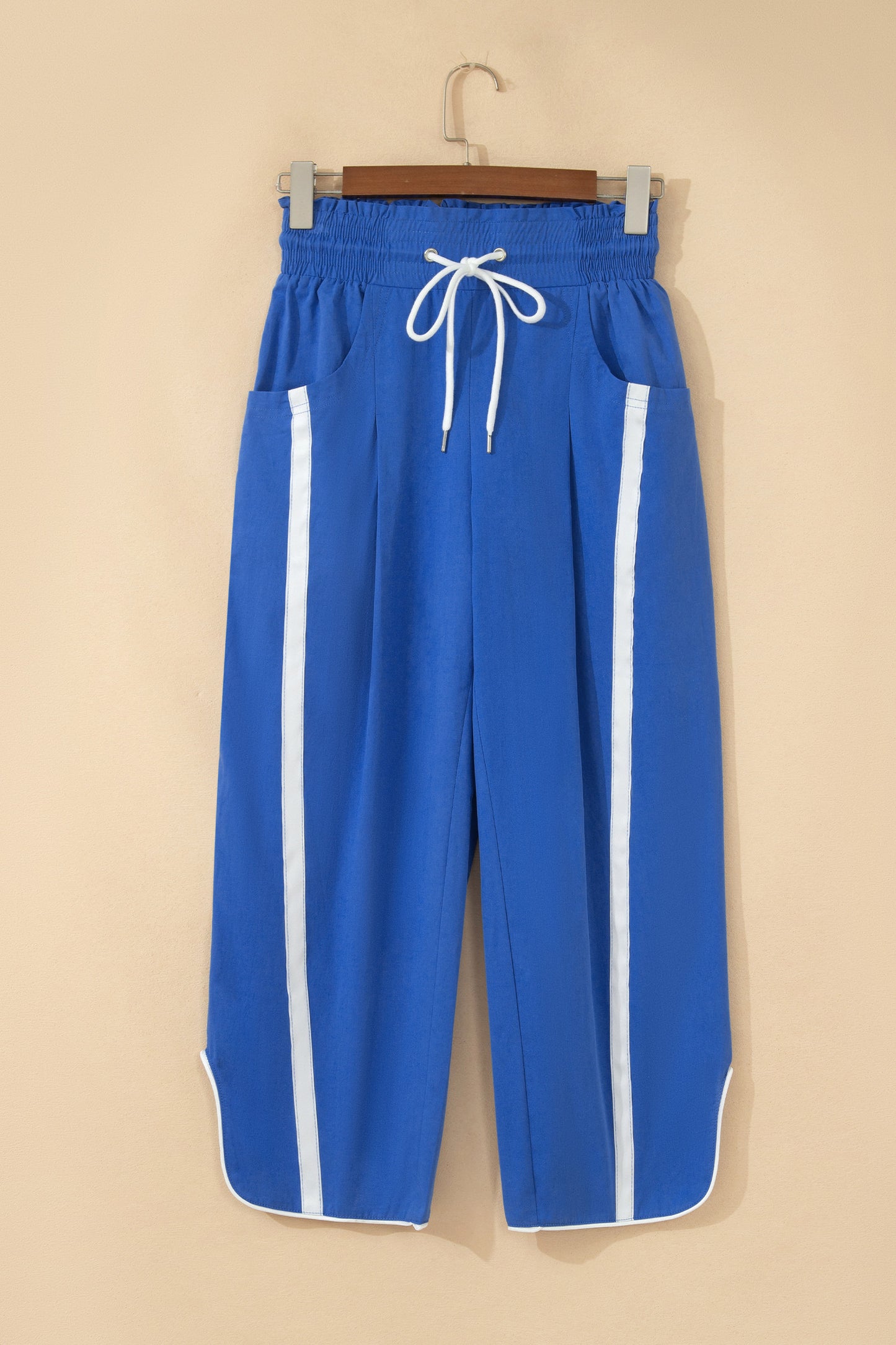 ~PREORDER ~ Sporty Stripe Smocked Waist Cropped Pants ~PREORDER ~