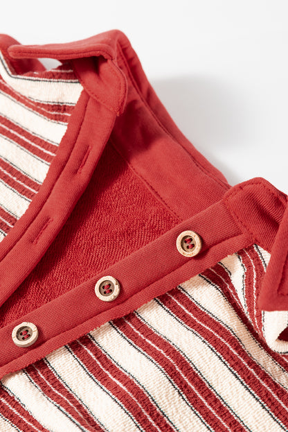 Buttoned V‑Neck Collared Drop‑Shoulder Top – Easy Chic, Effortless Style