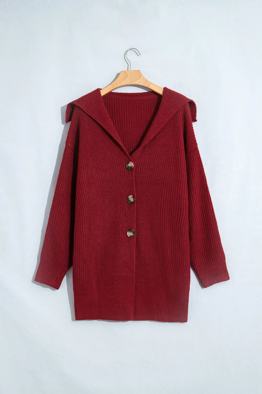 ~PREORDER~ Wine & Dine Red Dahlia Oversized Button Front Sweater Cardigan ~PREORDER~