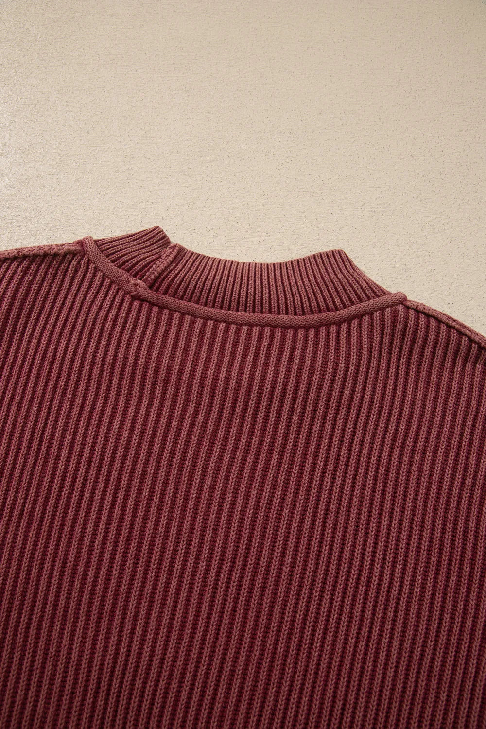 ~PREORDER~ Berry Washed Ribbed High Neck Sweater ~PREORDER~