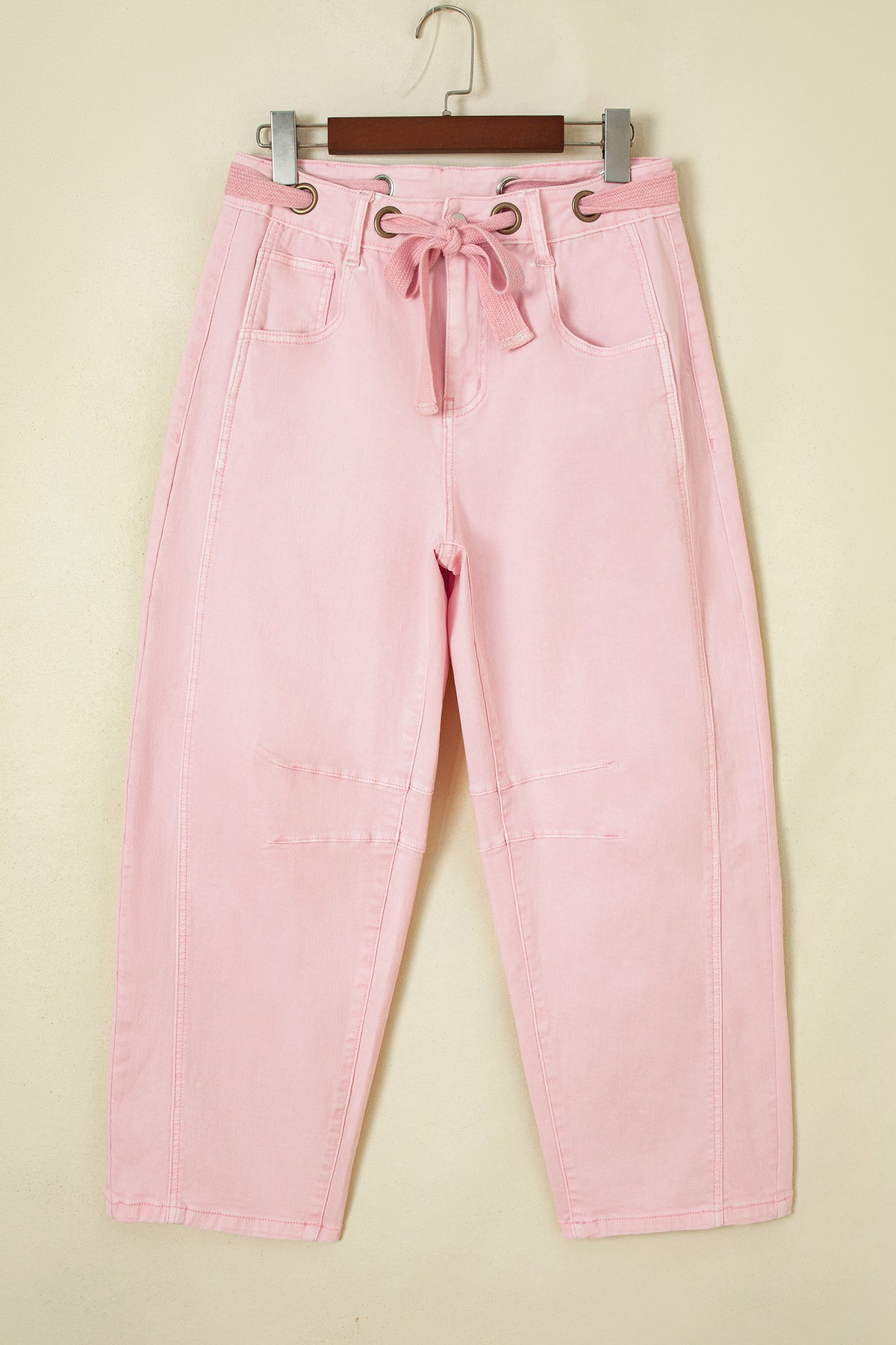 ~PREORDER~ Sunshine & Blush Grommet Tie-Waist Barrel Jeans ~PREORDER~