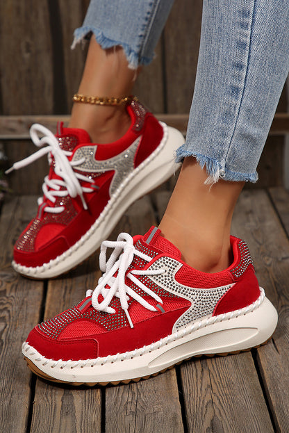 Game Day Glam Red Bling Sneakers
