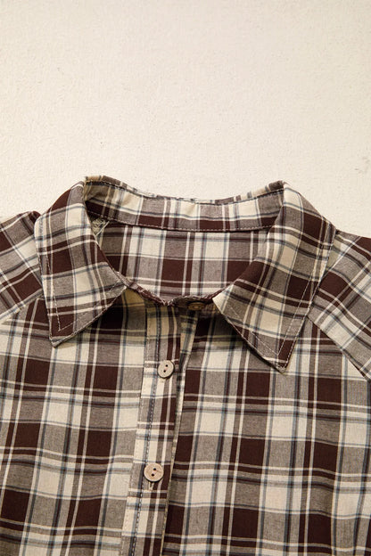 ~PREORDER~ Mocha Morning Plaid Button Front Dress ~PREORDER~