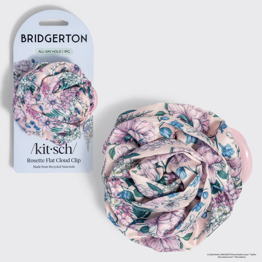Kitsch x Bridgerton Rosette Flat Cloud Hair Clip – Floral All-Day Hold Claw Clip