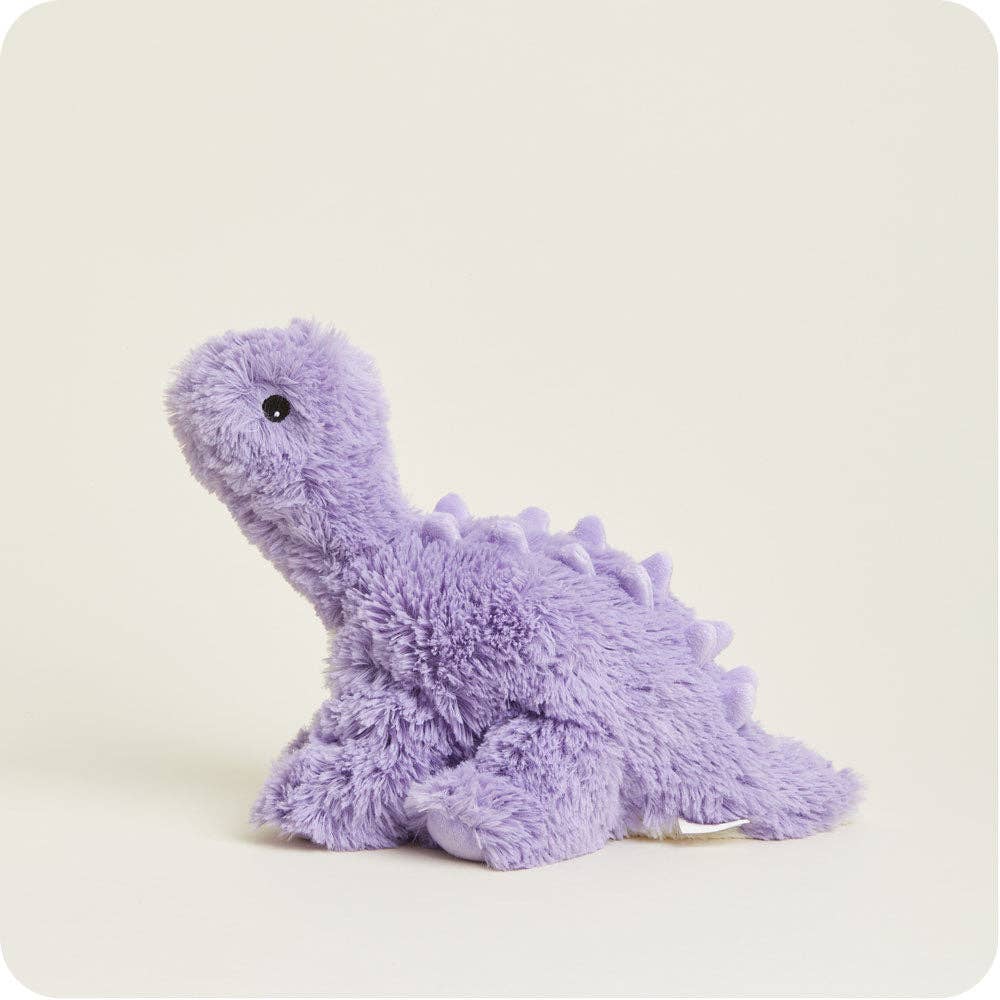 Purple Long Neck Dinosaur Warmies® Plush | Large 13” Microwavable Lavender Stuffed Animal