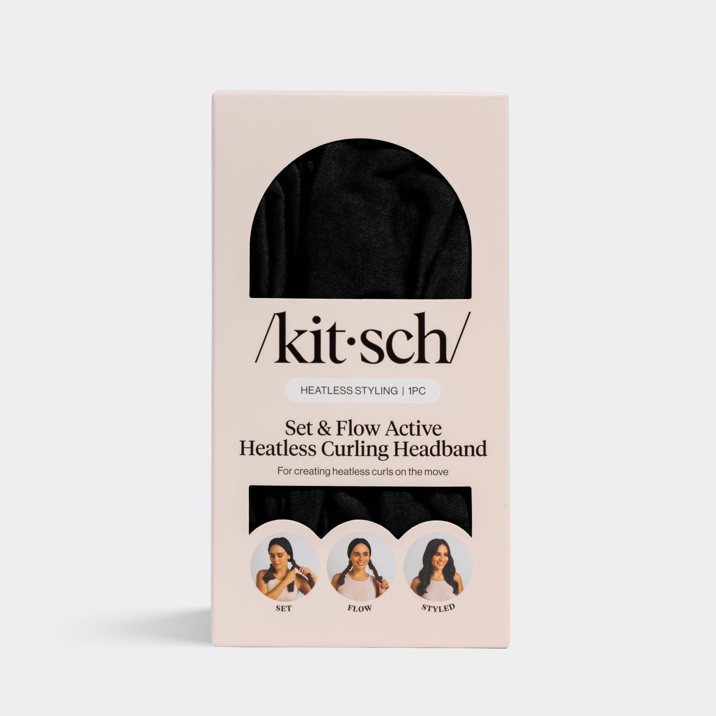 Set & Flow Heatless Curling Headband - Black by Kitsch