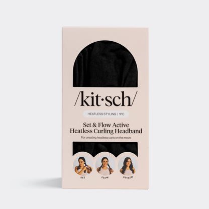 Set & Flow Heatless Curling Headband - Black by Kitsch