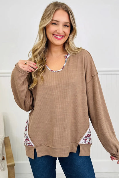~PREORDER~ Soft Bloom Floral Trim Tunic Top ~PREORDER~