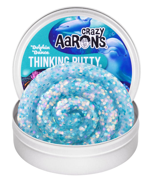 Dolphin Dance Thinking Putty® – Ocean Blue Sparkle Sensory Putty for Stress Relief & Fidget Play 3.5" Thinking Putty Tin