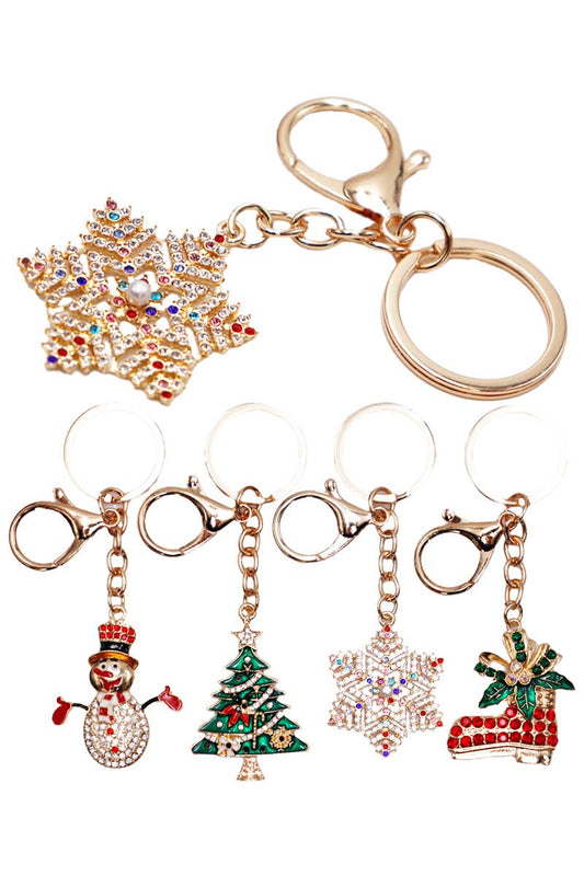 Christmas Ornament Bling Rhinestone Key Chain
