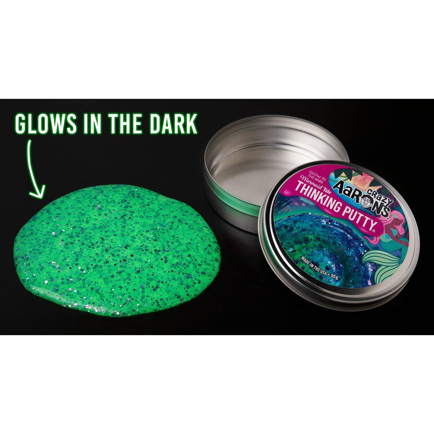 Mermaid Tale® Thinking Putty® – Glow in the Dark Color-Shifting Sparkle Sensory Putty