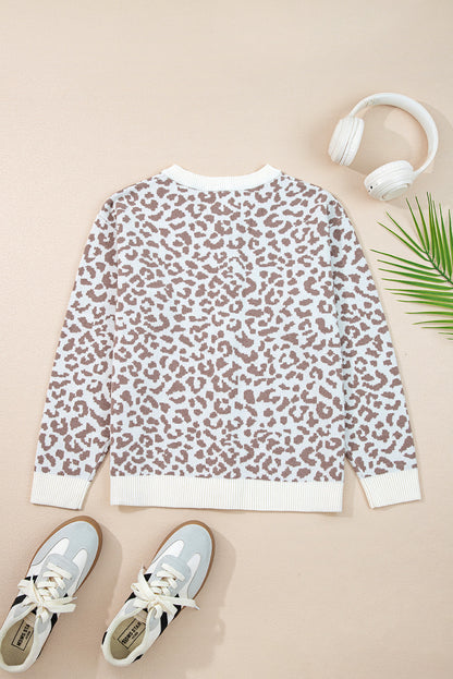 Leopard Knit Button Front Cardigan – Cozy & Chic Style