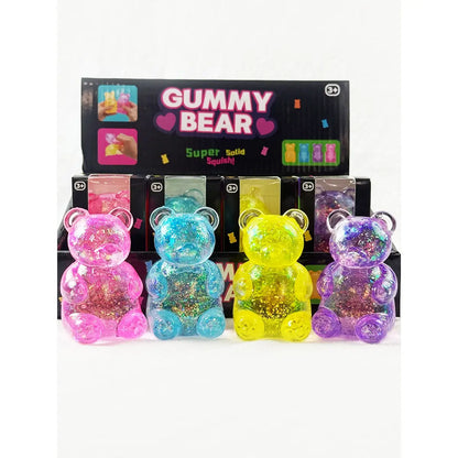 Glitter Gummy Bear Squishy | Sparkly Jelly Sensory Toy