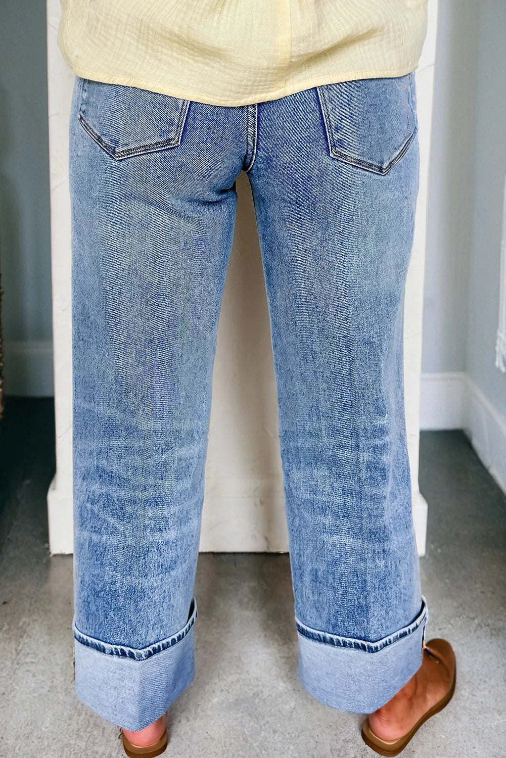 ~PREORDER~ Myosotis High-Waist Center Seam Cuffed Straight Jeans