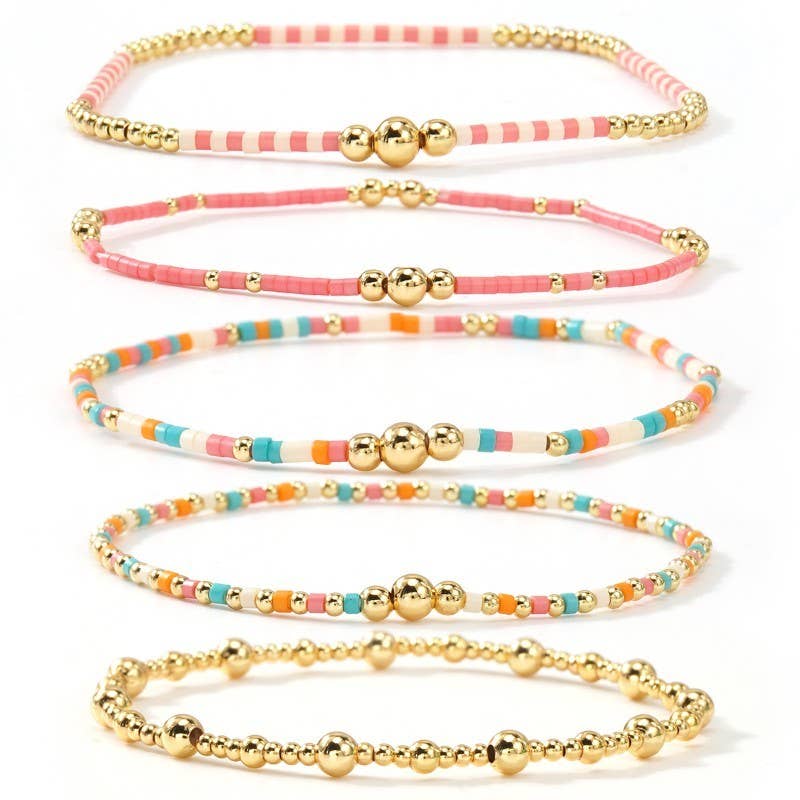 Stone Stack Bracelet | Natural Stone Multi Layer Stretch Bracelet