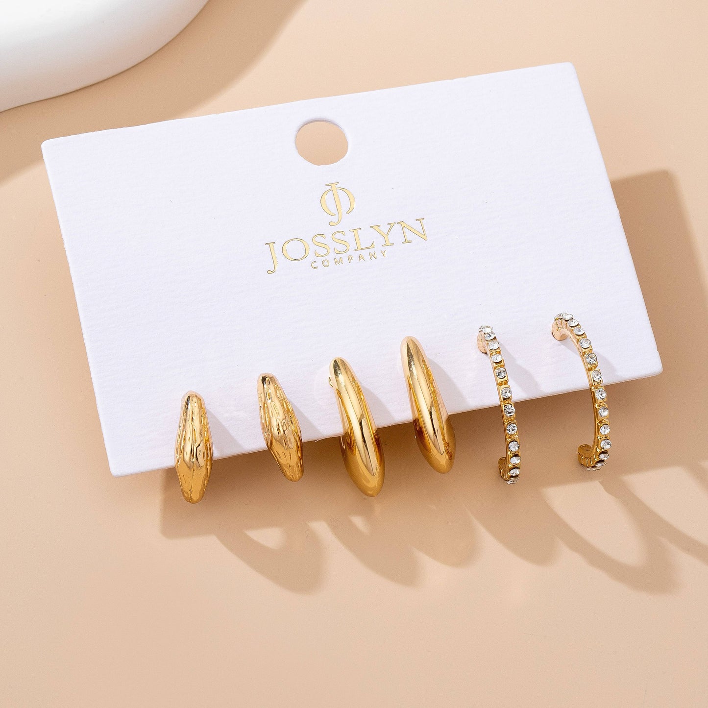 Golden Glow Hoop Earring Set | Hypoallergenic Gold Huggie & Dome Hoop Earrings