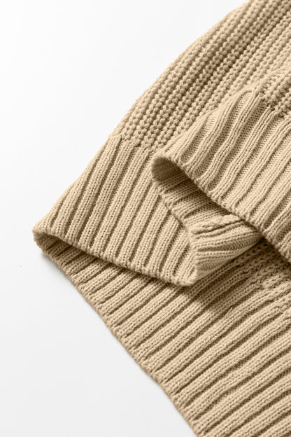 ~PREORDER ~ Light French Beige Knit Contrast Short Sleeve Sweater Top ~PREORDER ~