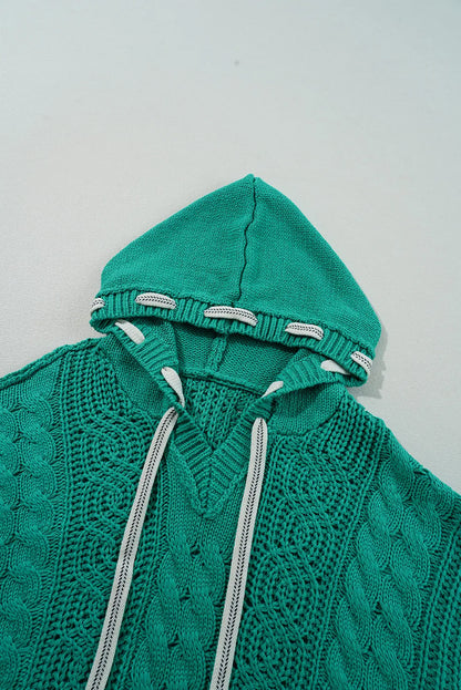 ~PREORDER~ Emerald Escape Cable Knit Hooded Sweater ~PREORDER~