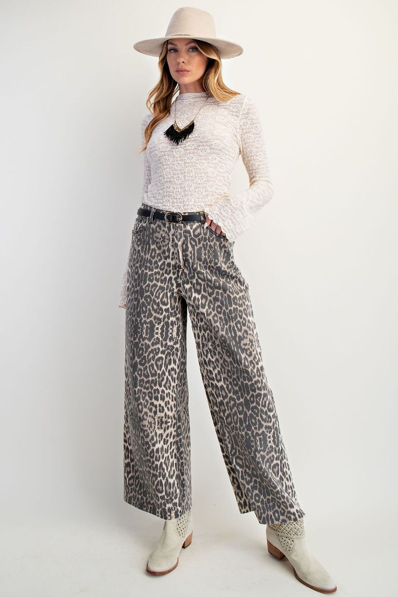Wild Side Energy Leopard Wide-Leg Pants