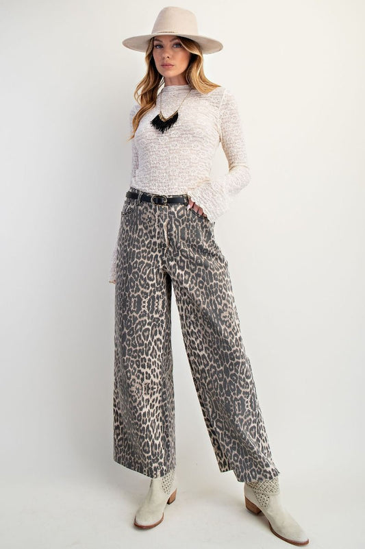 Wild Side Energy Leopard Wide-Leg Pants