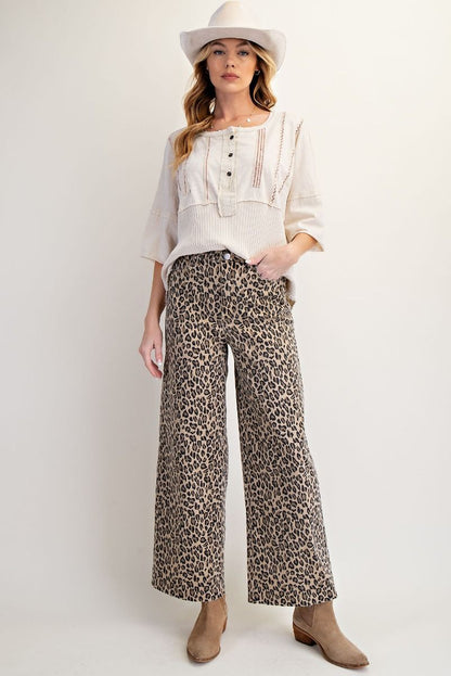 Wild Intentions Animal Print Wide Leg Pants by Easel